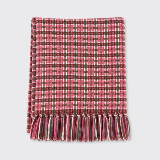 Soho Woven Throw Raspberry/Green
