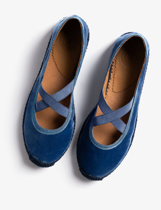 Penelope Chilvers Chico Velvet Espadrille - Denim