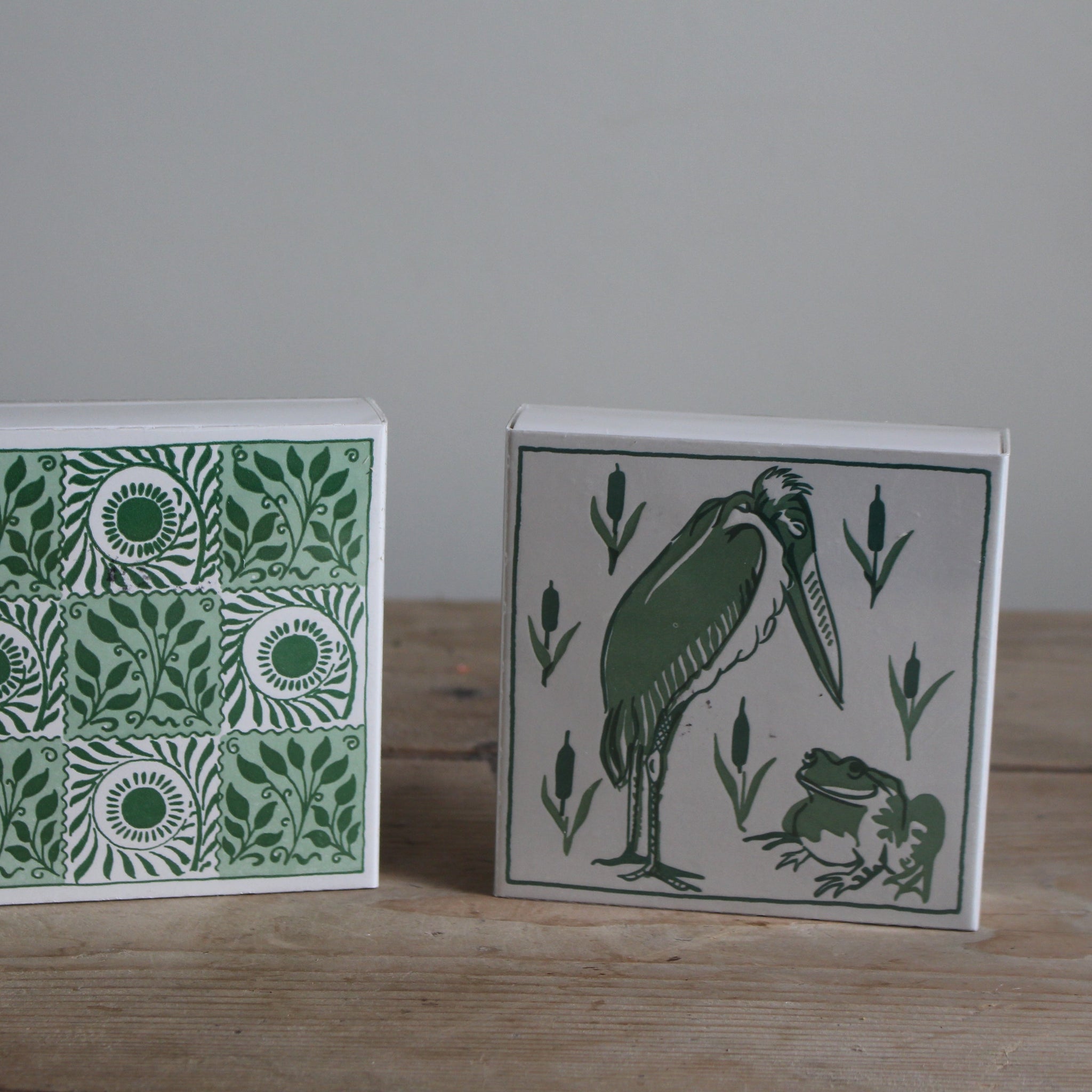 Square Match Box Green Design